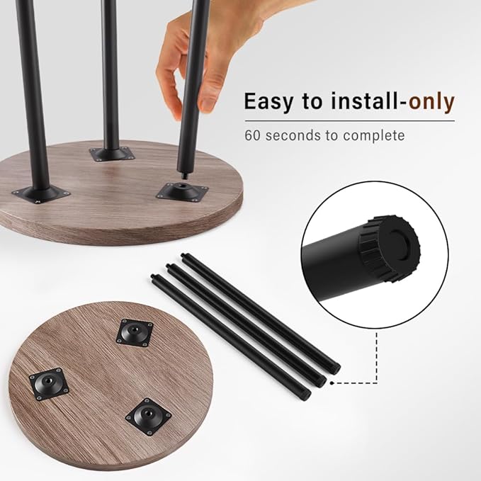 Plant Stand Indoor Tall: Corner Wood Plant Stand 2 Pack Mid Century Modern Decor - Small Round Plant Table for Indoor Plants - Outdoor Plant Holder for Patio Living Room Bathroom Office (Grey Wood)