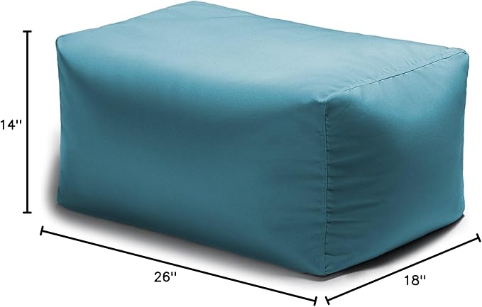 Jaxx Leon Outdoor Bean Bag Ottoman, Cancun Blue