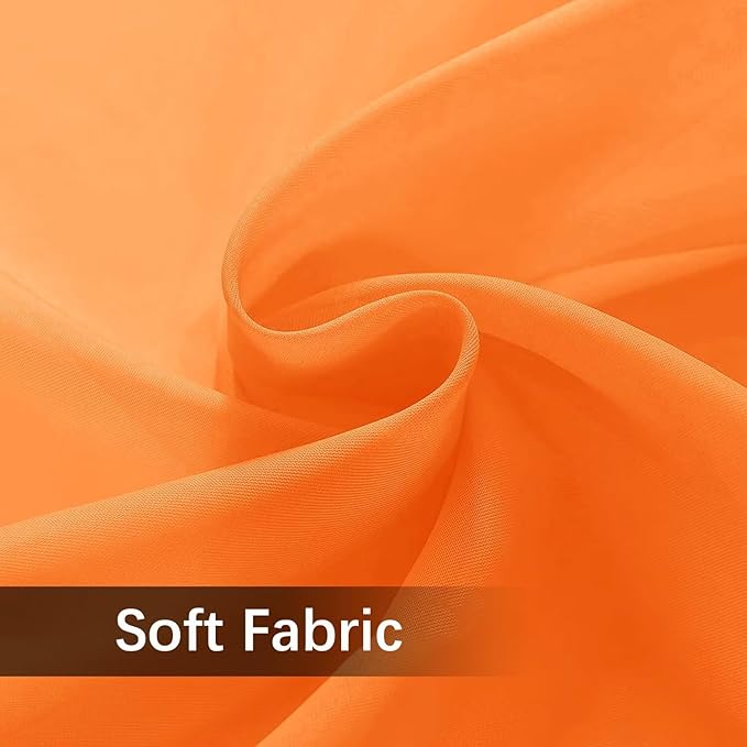 SpaceDresser Waterproof Outdoor Sheer Curtains for Patio - 2 Panels Rod Pocket Indoor Voile Sheer Curtain for Living Room,52W x 84L inch, Orange