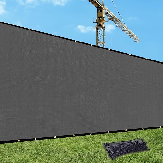 UPGRADE Privacy Fence Screen 5'x18' Dark Grey Outdoor 90% Visibility Blockage 170 GSM Mesh Shade Cover Panels for Backyard,Balcony,Home Decoration with Zip Ties,Customized Avaliable