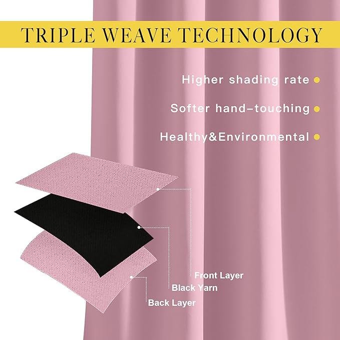 NICETOWN Blackout Room Divider Curtains for Sliding Glass Doors 102 Inches Long 1 Panel, Extra Wide Curtains for Doorway Patio Bedroom Living Room (Rouge Pink, 80Wx102L, 1 Panel)