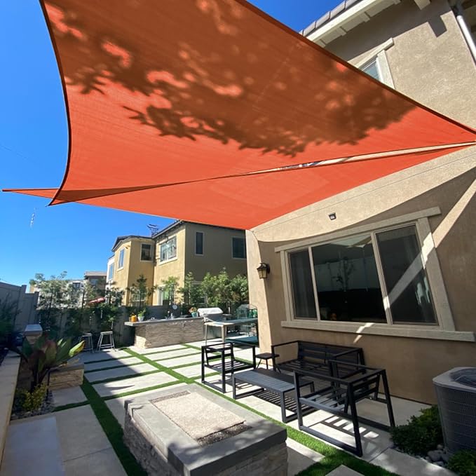 SUNLAX Sun Shade Sail 17' x 24' x 29.4' Terra Red Rectangle Canopy Sail Shade Cover UV Block Permeable Sunshade Outdoor for Patio Backyard Deck Pergola (We Make Custom Size)