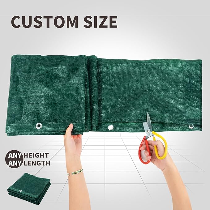 LOVE STORY Custom Size 3'x6' Dark Green Balcony Privacy Screen,UV Block Privacy Fence Screen,90% Shield for Outdoor Pool Garden Apartment Railing