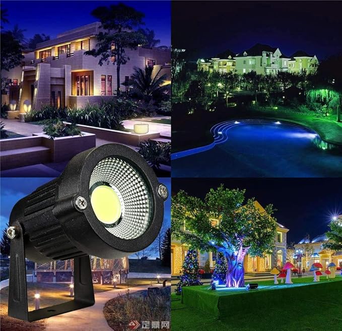 Z LED Landscape Lights,5W Outdoor Pathway Garden Yard Spotlight,IP65 Waterproof Garden Floodlight,Outdoor Spotlight with Stake,UL Cord 5-ft with Plug 6500K Daylight White(Pack of 4)