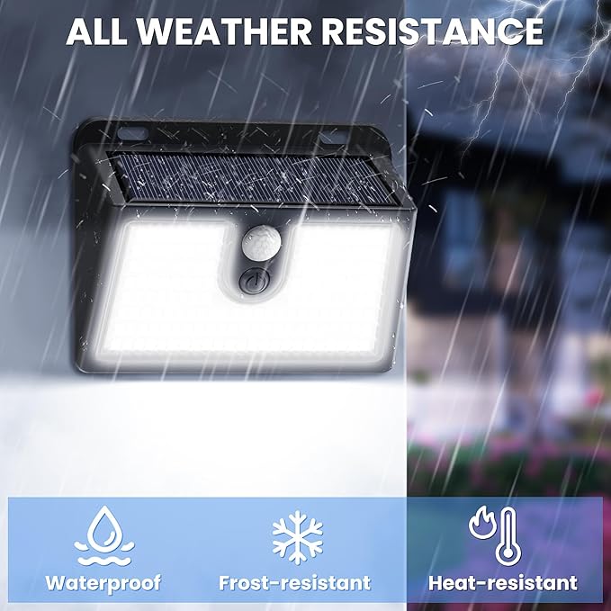 [6 Packs] Solar Motion Sensor Outdoor Lights, Super Bright Solar Lights Outdoor Waterproof, 3 Lighting Modes Security Wall Light for Outside Walking Dog Fence Backyard Deck Garden Door Step Garage
