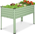Best Choice Products 48x24x30in Galvanized Raised Garden Bed, Metal Elevated Planter Box, Vegetable Garden for Backyard, Patio, Balcony - Sage Green