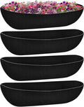 Riare 4 Pack 36 Inch Black Felt Window Box Liners- Fabric Trough Planter Basket Liners Replacement, Non-Woven Hanging Plant Liner for Wall Hanging Basket, Garden Fence Railing (Avoid Bird Nesting)