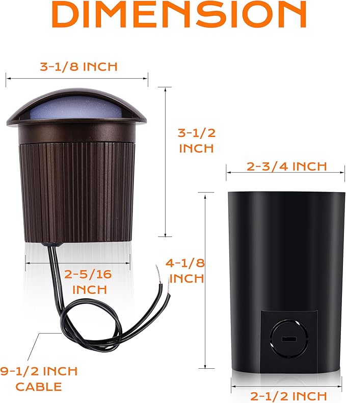 CLOUDY BAY [6 Pack] 5W Well Lights Low Voltage Landscape Lighting,12V-24V Waterproof Outdoor Side-lit Light,2700-5000K 5CCT In Ground Lights for Fence Pathway Deck, IP67 Rating,Bronze