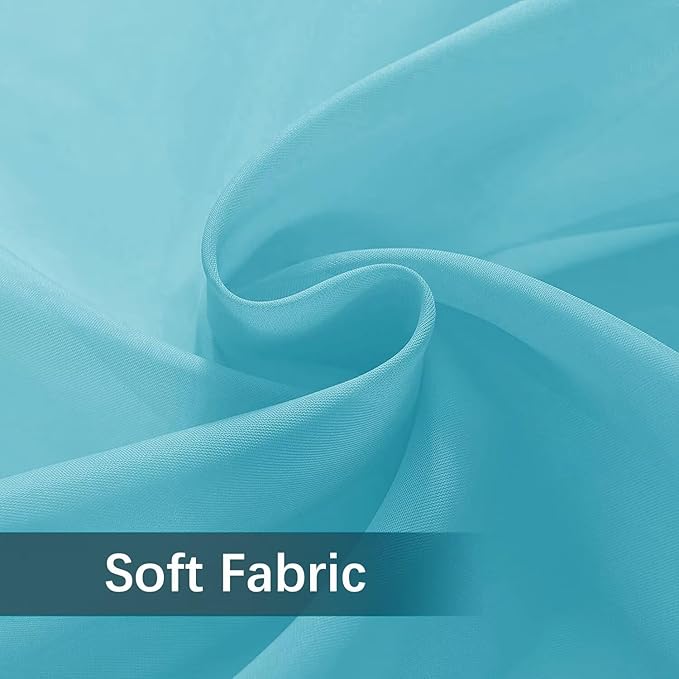 SpaceDresser Waterproof Outdoor Sheer Curtains for Patio - 4 Panels Rod Pocket Indoor Voile Sheer Curtain for Living Room,52W x 96L inch, Aqua