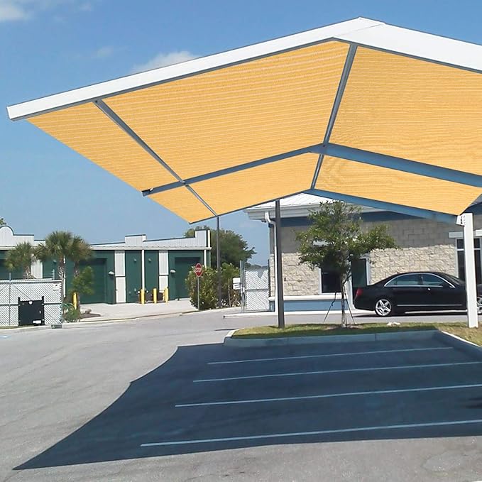 Eden's Decor Straight Flat-Edged Sun Shade Sail Rectangular 14' x 20' Wheat UV-Blocking Outdoor Canopy Fabric Cloth Awning for Pergola Patio Garden Backyard Custom Size