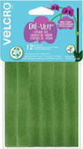 VELCRO Brand VEL-30087-AMS ONE-WRAP Ties Starter Pack for Container Gardens or Houseplants, 12pcs, Pre-Cut, 6 in x 1/2 in, Green-Recycled Plastic