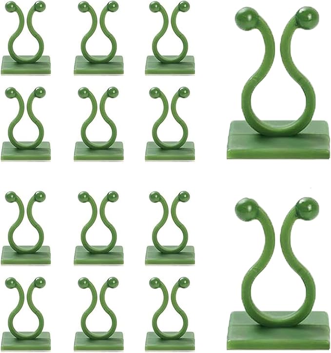 100Pcs Plant Climbing Wall Fixture Clips, Plant Vine Wall Clips Self-Adhesive Plant Hooks for Vines, Invisible Plant Vine Holders for Climbing Plants Vines Indoor Outdoor Cable Wire Fixing