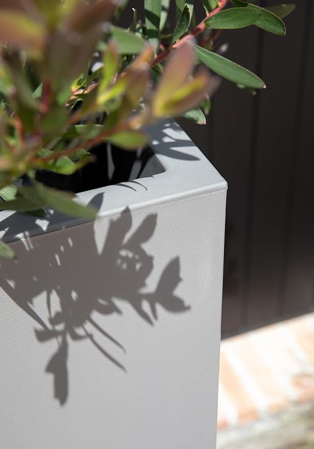 Veradek Block Series Pedestal Planter - Tall Planter for Indoor or Outdoor Front Porch | All-Weather Use with Removable Insert Bucket | Modern Décor for Flowers, Tall Trees, Faux Plants