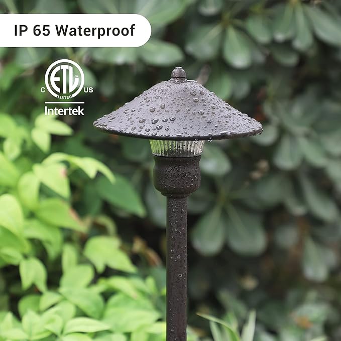 EDISHINE Low Voltage Pathway Lights, 3W 150 LM 3000K 16.5“ Tall LED Landscape Lights, 12V AC/DC 50,000Hrs Waterproof Aluminum Housing Outdoor Landscape Lighting for Path, Yard, Garden