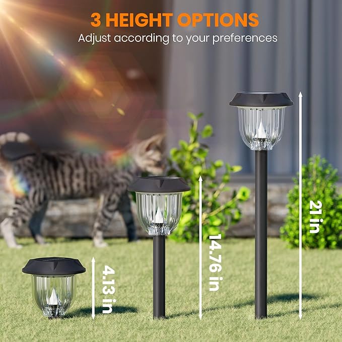 AOSEA LED Solar Lights for Outside,Bright 6 Pack Solar Lights Outdoor IP65 Waterproof,Landscape Lighting,Garden Decorative for Yard,Patio,Walkway,Sidewalk,Driveway,Lawn (Warm)