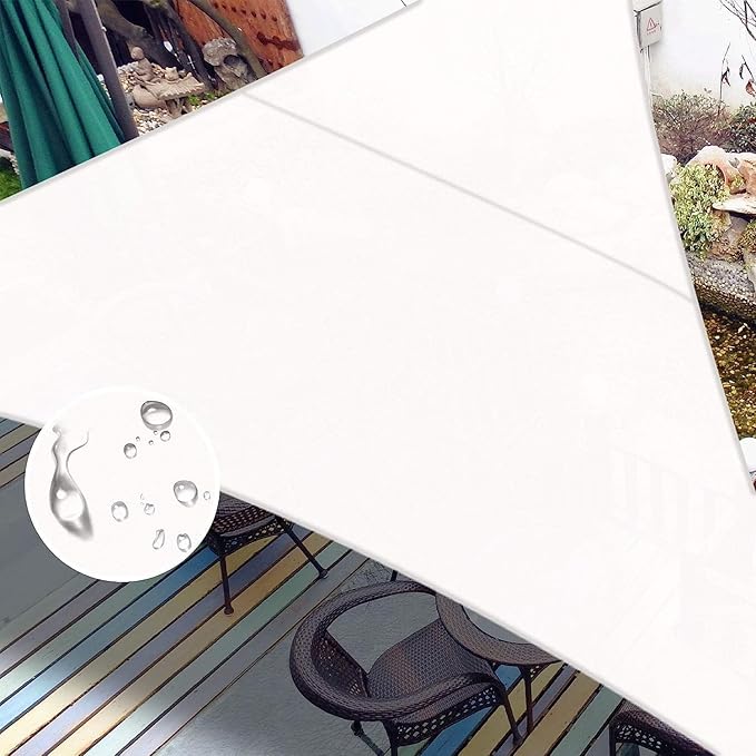 LOVE STORY Right Triangle 5'x7'x8.6' Waterproof Sun Shade Sail Canopy UV Block for Outdoor Patio Backyard Carport,White(We Make Custom Size)