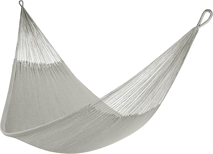 Handwoven Hammock by Yellow Leaf Hammocks - Double Size, Fits 1-2 PPL, 400lb max - Weathersafe, Super Strong, Easy to Hang, Ultra Soft, Artisan Made - Color: Grey