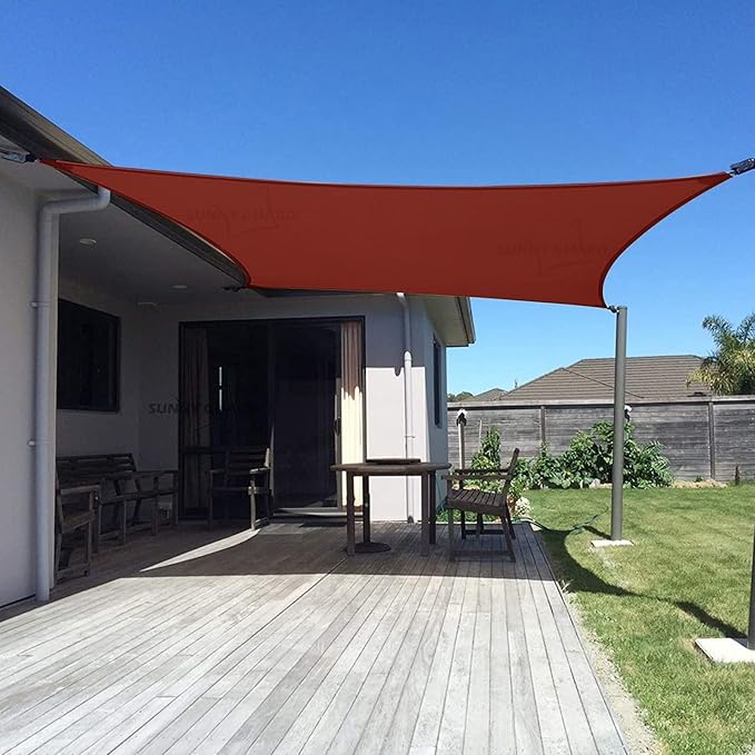 SUNNY GUARD Custom Size 17'x26' Rectangle Terra Red UV Block Sunshade for Backyard Yard Deck Patio Garden Outdoor Activities and Facility(Customized)