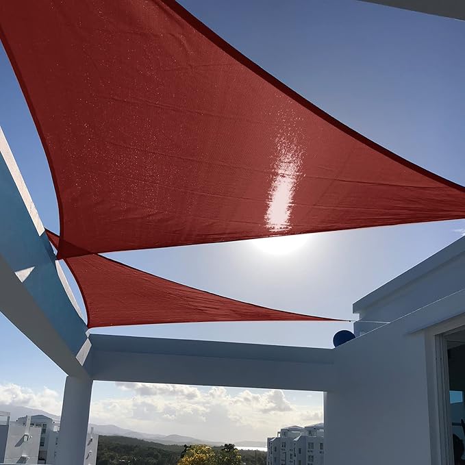 SUNNY GUARD Custom Size 8'x8'x11.3'Terra Red Sun Shade Sail Right Triangle UV Block Shade for Backyard Yard Patio Deck Garden(Customized)