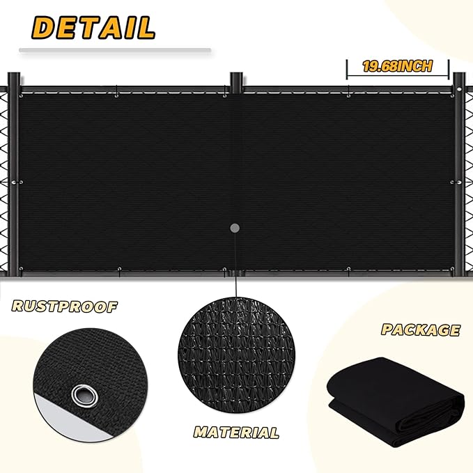 LOVE STORY Balcony Privacy Screen, 3'x10' Black Deck Shield Screen Fence Cover (HDPE),UV Protection and Weather-Resistant,3 FT Height for Deck, Patio, Backyard, Outdoor Pool, Porch, Railing