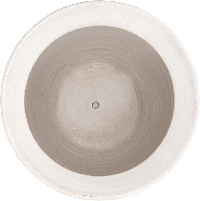 Creative Co-Op Large Matte White Embossed Stoneware Planter