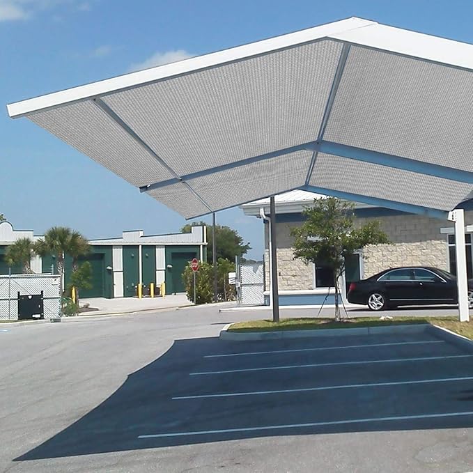 Eden's Decor Straight Flat-Edged Sun Shade Sail Rectangular 4' x 9' Grey UV-Blocking Outdoor Canopy Fabric Cloth Awning for Pergola Patio Garden Backyard Custom Size