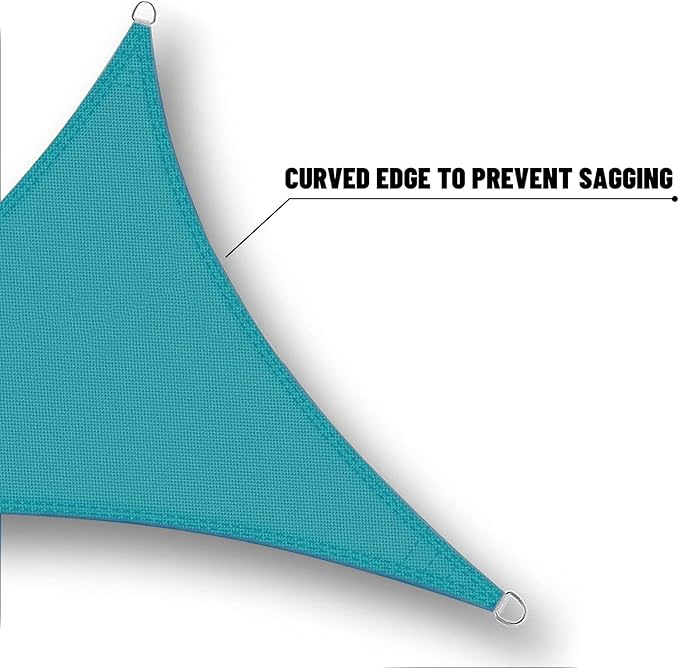 SUNNY GUARD Waterproof Sun Shade Sail 15'x15'x15' Turquoise Blue Triangle UV Block Sunshade for Backyard Yard Deck Patio Garden Outdoor Activities and Facility(Customized)