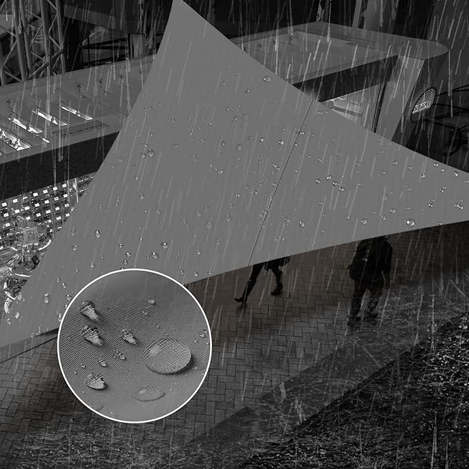 SUNNY GUARD Waterproof Sun Shade Sail 11'x11'x15.6' Charcoal Right Triangle UV Block Sunshade for Backyard Yard Deck Patio Garden Outdoor Activities and Facility(Customized)