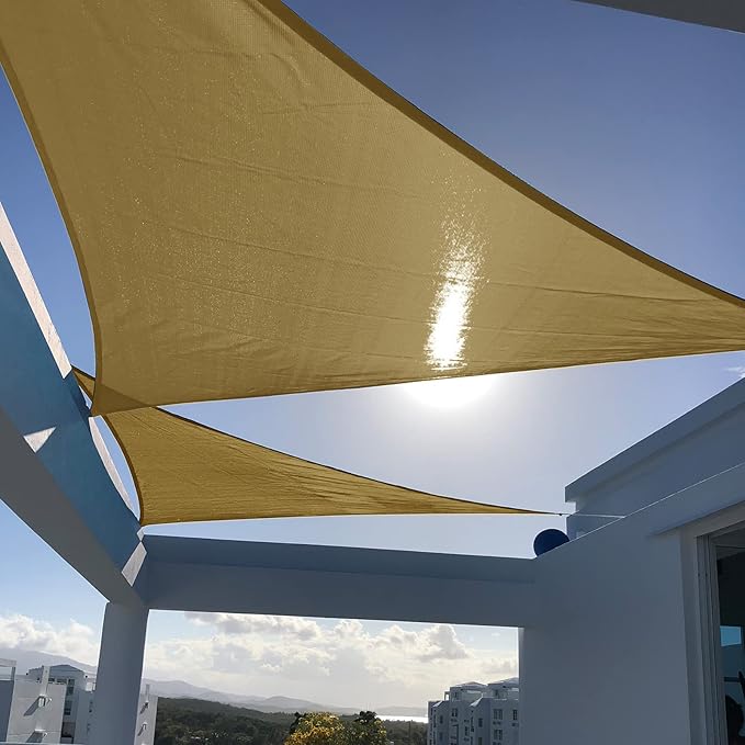 SUNNY GUARD Custom Size 13'x24'x24' Triangle Sand UV Block Sunshade for Backyard Yard Deck Patio Garden Outdoor Activities and Facility(Customized)