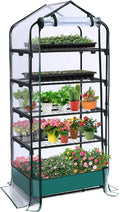 5 Tier Mini Greenhouse for Indoor Outdoor, Portable Green House with Durable PVC Cover and Shelves for Seedling, Heavy Duty Greenhouse with Waterproof Mat and Cover Tape, Gardening Gifts for Women Men