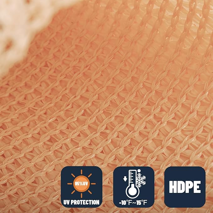 SUNNY GUARD Custom Size 9'x12'x15'Peach Fuzz Sun Shade Sail Right Triangle UV Block Shade for Backyard Yard Patio Deck Garden(Customized)