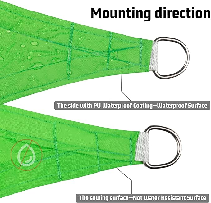 LOVE STORY Rectangle 10'x12' Waterproof Sun Shade Sail Canopy UV Block for Outdoor Patio Backyard Carport,Fruit Green(We Make Custom Size)