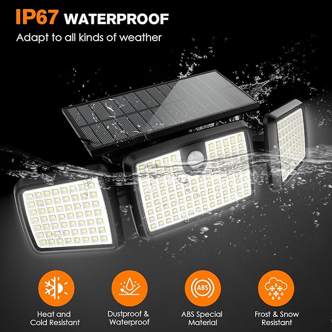 MIHANI Solar Lights Outdoor, Quick Charge Solar Motion Deck Lights Outdoor for Deck with High Brightness, Larger Built-in Tempered Glass Panel, Sensitive PIR Motion Inductor (Remote,2 Pack)