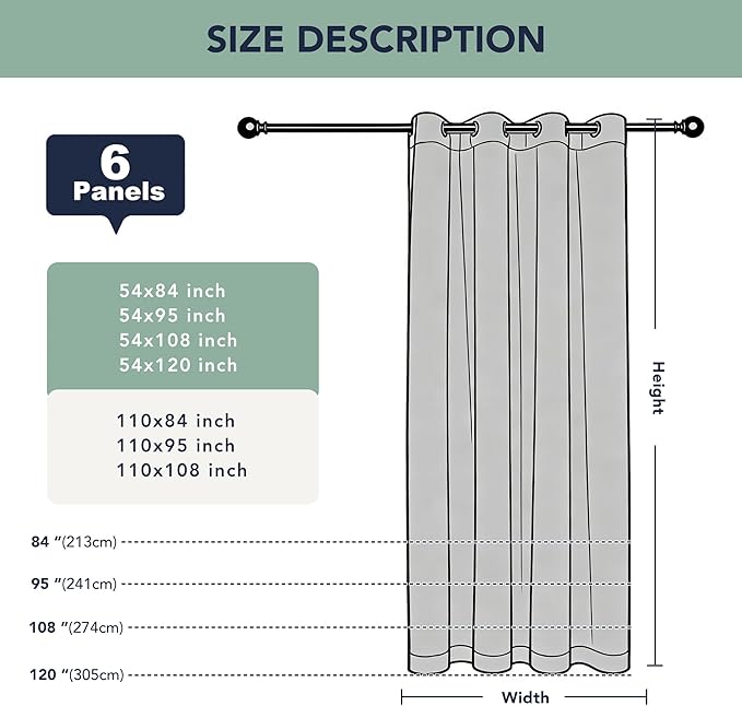 White Outdoor Curtains for Patio Waterproof - 6 Panels Privacy Weatherproof Outside Curtains with Grommets for Pergola, Gazebo, Porch, Cabana, Balcony, 54 x 120 Inch