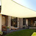 LOVE STORY Custom Size 9'x9' Butter Cream Sun Shade Sail Rectangle UV Block Canopy Patio Sail Sunshades Fabric for Outdoor Garden Carport (We Make Custom Size)