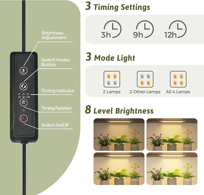 Plant Stand Indoor with Grow Lights for Indoor Plants 62.2'' Tall Plant Shelf 12 Tiers Sturdy Plant Rack for Plants Dispaly for Living Room Garden Patio Decor