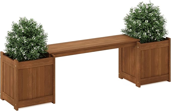 Furinno FG16011 Tioman Hardwood Flower Box, Brown
