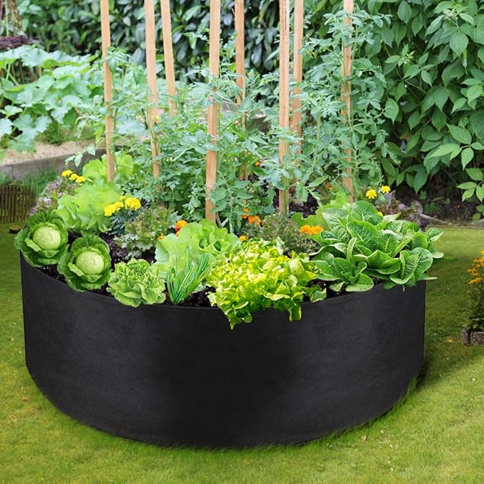 LBTING 2Pcs 50 Gallon Plant Grow Bags, Fabric Raised Planting Bed Heavy Duty Non-Woven Fabric Planter Pots for Garden Vegetables Flowers