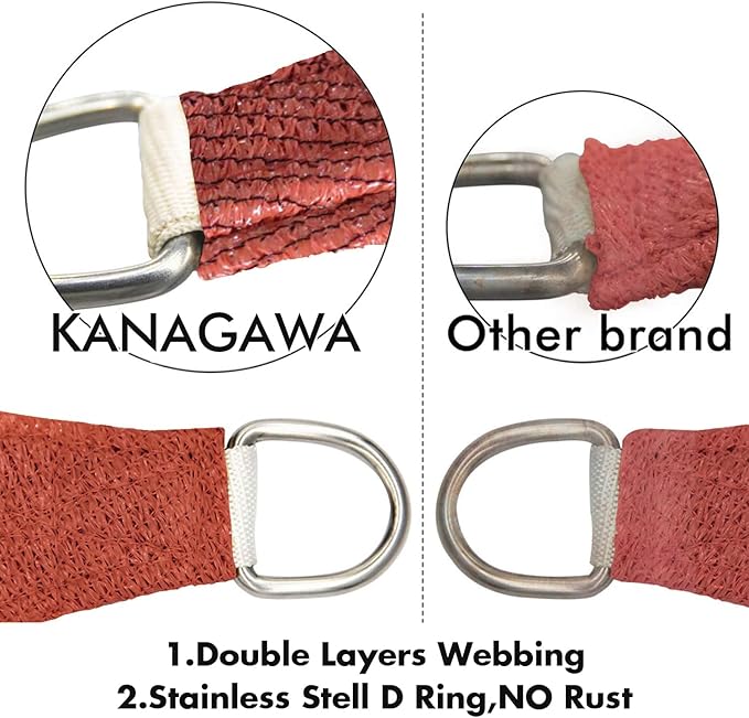 KANAGAWA 12'X12' Rust Red Custom Size Sun Shade Sail Square UV Block Canopy Cover for Patio Backyard Lawn Garden Outdoor (Customized Available)