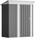 Devoko Outdoor Storage Shed 5 x 3 FT Lockable Metal Garden Shed Steel Anti-Corrosion Storage House with Single Lockable Door for Backyard Outdoor Patio (Gray)