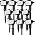 nipify 10 Pack Solar Lights Outdoor Waterproof, 3 Modes Motion Sensor Spot Lights,Solar Powered Spotlights 2-in-1 Auto On/Off Landscape Lighting for Outside Yard Wall Garden, Cool White