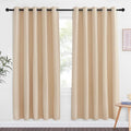 PNICETOWN Blackout Doorway Curtain Room Darkening - Window Treatment Thermal Insulated Solid Grommet Vertical Drape for Bedroom/Bay Window (Biscotti Beige, 1 Panel, 66 by 72 Inch)
