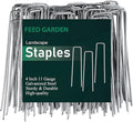 FEED GARDEN 4 Inch 50 Pack Galvanized Landscape Staples 11 Gauge Anti-Rust Garden Stakes Landscaping Fabric SOD Pins Yard Stakes for Weed Barrier Fabric