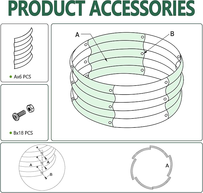 3PCS 3x3x1FT Galvanized Raised Garden Bed Kit,Vegetable Boxes-Round Metal Flower Box,Large Planter Raised Beds Outdoor Garden for Planting,Fruit,Herb-Silver
