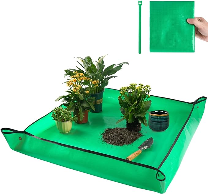 Extra Large Waterproof Potting Mat for Indoor Plant Transplanting and Mess Control, Table Top Potting Tray Repotting Mat Birthday Gifts for Plant Lovers Gardening Gifts for Women