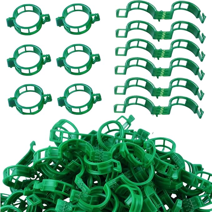 Plant Support Clips, 100 Pcs Tomato Clips, Plastic Trellis Clips, Grape Vine Tomato Vine Vegetables Plants Garden Support Clips to Grow Upright Makes Plants Healthier