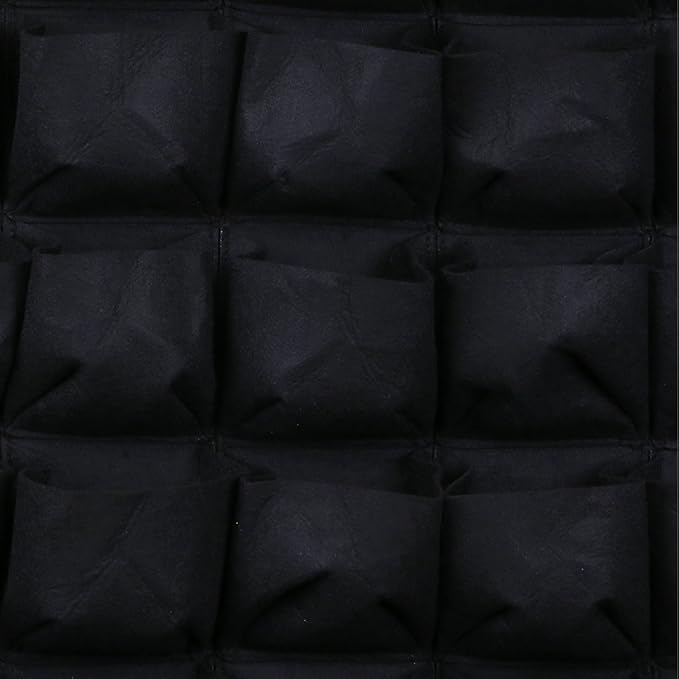 Ogrmar 64 Pockets Vertical Wall Garden Planter Plant Grow Bag for Flower Vegetable for Indoor/Outdoor (64 Pockets, Black)