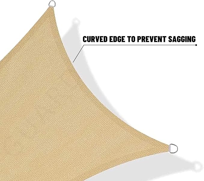 SUNNY GUARD Custom Size 16'x16'x22.6'Sand Sun Shade Sail Right Triangle UV Block Shade for Backyard Yard Patio Deck Garden(Customized)