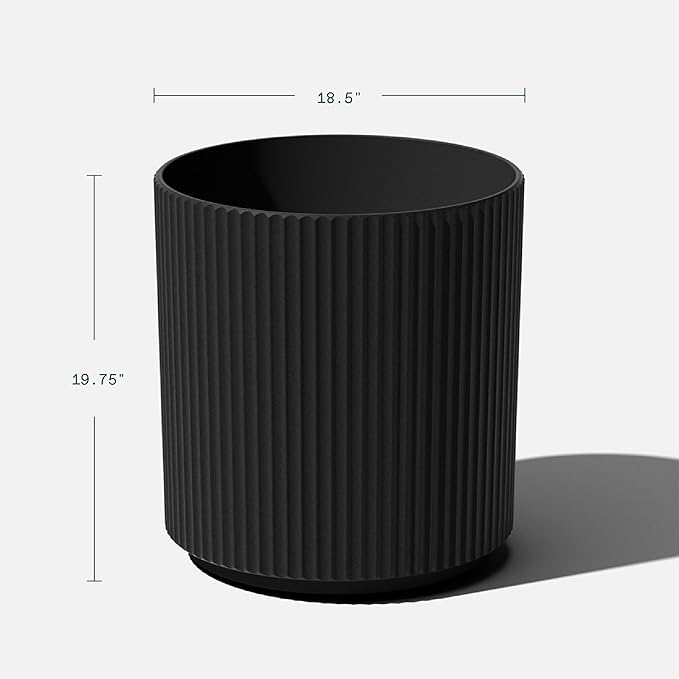 Veradek Round Demi Planter Pots for Indoor/Outdoor Garden Use, Made from Plastic-Concrete Mix with Drainage Holes, Perfect for Small to Large Succulent Plants, Flowers, Modern Interior Plants