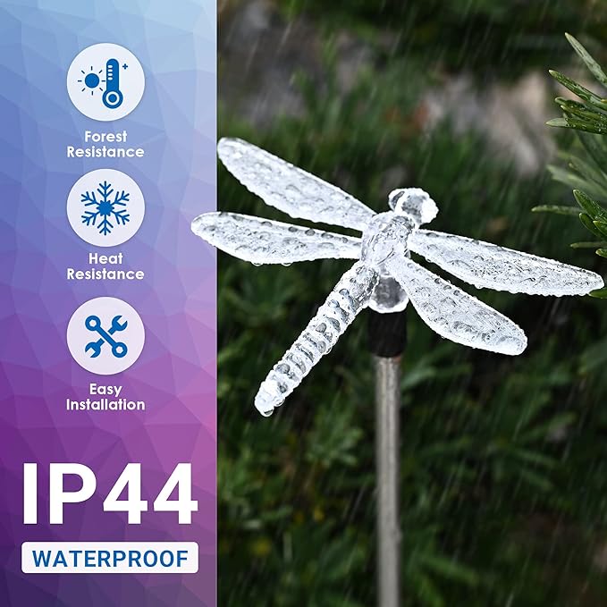 SOLPEX Solar Garden Lights, 3 Pack Solar Butterfly Lights Yard Decorations, Multi-Color Changing LED Bird Light Stakes, Yard Light for Garden, Patio & Lawn